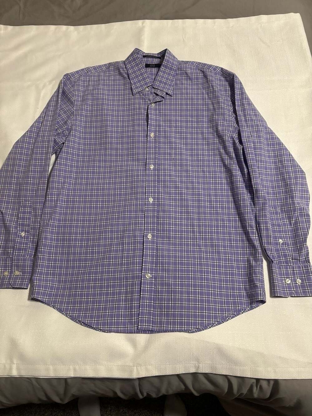 LINCS David Chu Purple Plaid Long Sleeve Button Down Shirt Size L
